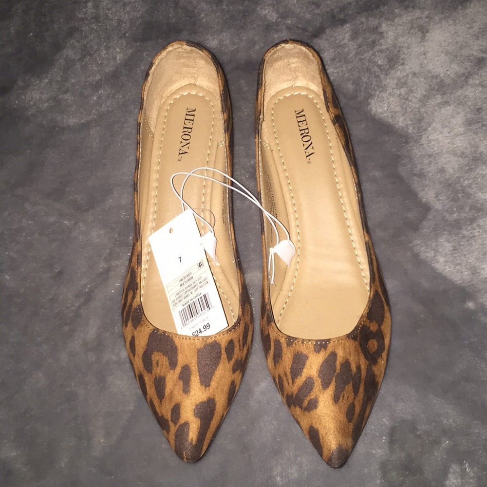 Brand New!! Merona cheetah print point toe flats
